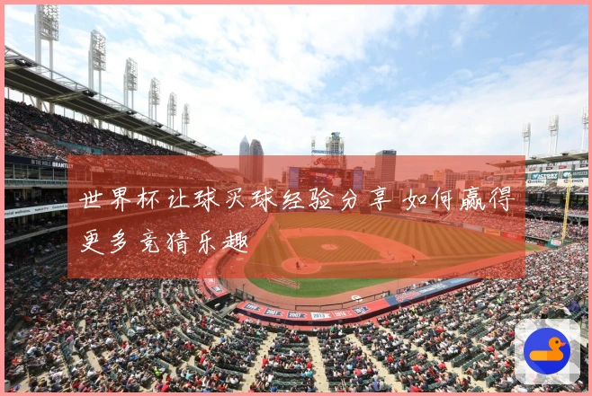 世界杯让球买球经验分享 如何赢得更多竞猜乐趣